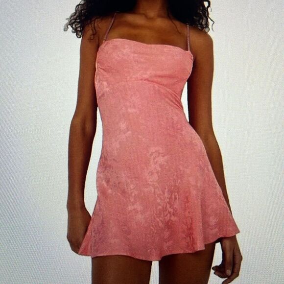 New! For Love and Lemons Gabrielle Mini Dress Satin in Pink Size Small NWT - Picture 2 of 14